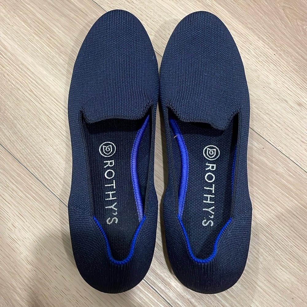 Navy blue Rothy’s loafers
